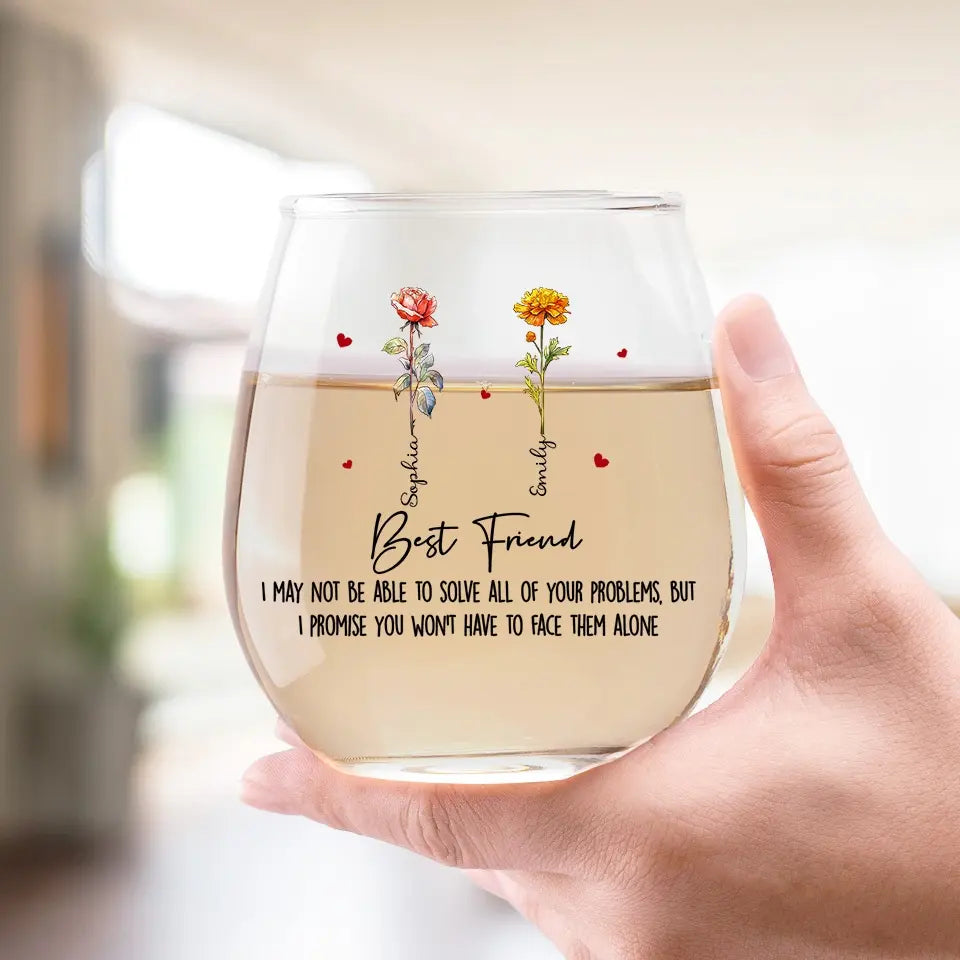 Ce qui compte dans notre vie - Verre à vin personnalisé Bestie - Cadeau pour meilleures amies, meilleures amies, sœurs