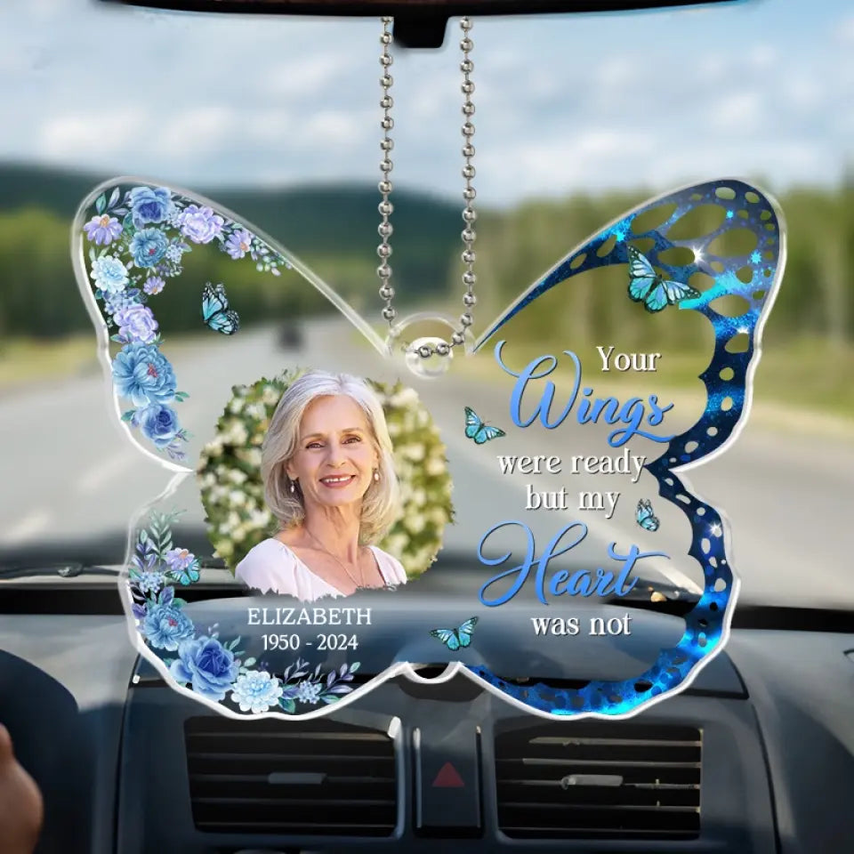 Photo personnalisée Mon esprit reste fidèle et veille sur vous - Ornement de voiture personnalisé commémoratif - Forme personnalisée en acrylique - Cadeau de condoléances pour les membres de la famille