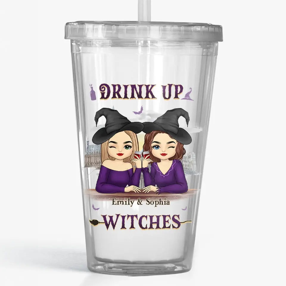Nous allons ensemble comme ivres et désordonnés - Gobelet en acrylique transparent personnalisé Bestie - Cadeau d'Halloween pour meilleures amies, meilleures amies, sœurs