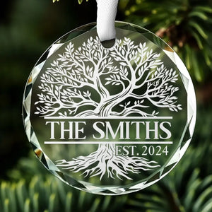 La famille est ma plus grande bénédiction et ma source de force - Décoration de Noël personnalisée en verre avec cercle - Cadeau pour les membres de la famille