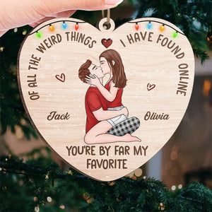 T'embrasser, c'est comme boire un shot de bonheur - Ornement personnalisé pour couple - Forme en bois personnalisée - Cadeau de Noël pour mari et femme, anniversaire