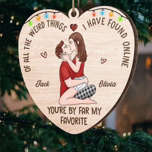 T'embrasser, c'est comme boire un shot de bonheur - Ornement personnalisé pour couple - Forme en bois personnalisée - Cadeau de Noël pour mari et femme, anniversaire