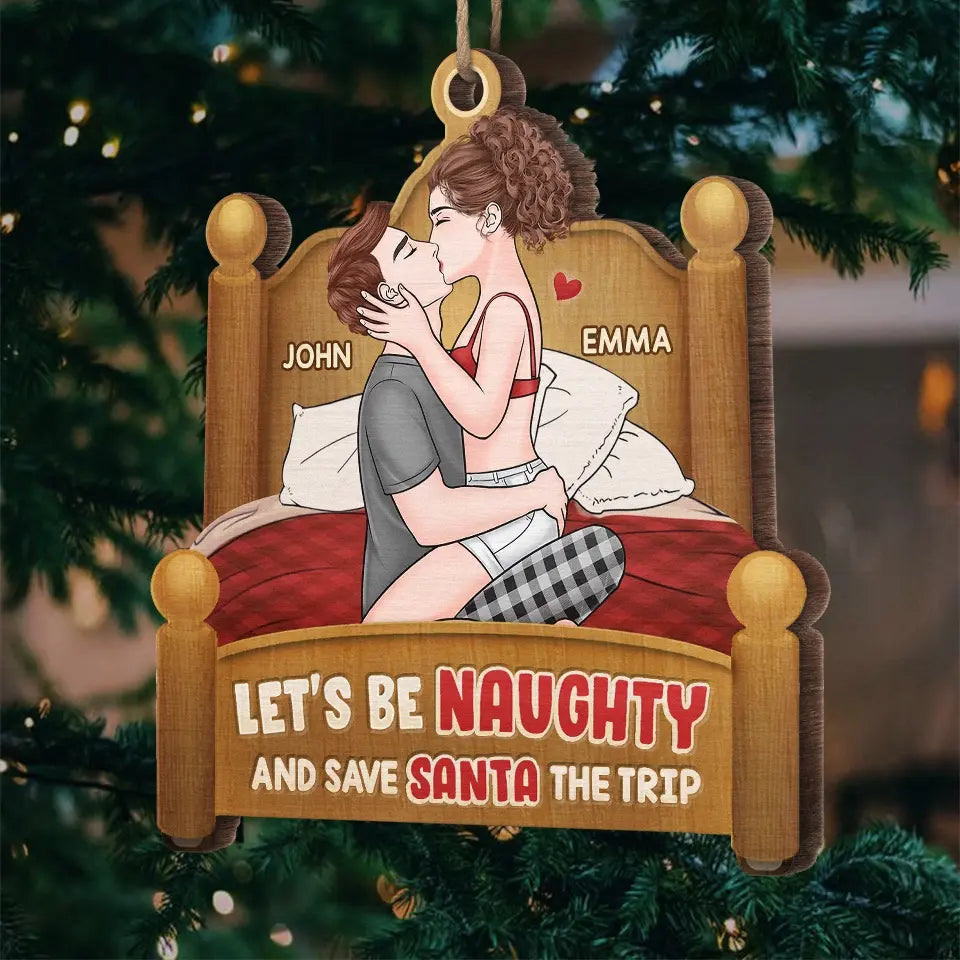 Ton baiser est comme un conte de fées avec une fin heureuse - Ornement personnalisé pour couple - Forme personnalisée en bois - Cadeau de Noël pour mari et femme, anniversaire