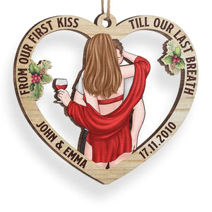 Joyeux Noël, mon amour ! Ornement personnalisé pour couple ! Bois en forme personnalisée ! Cadeau de Noël pour mari et femme, anniversaire