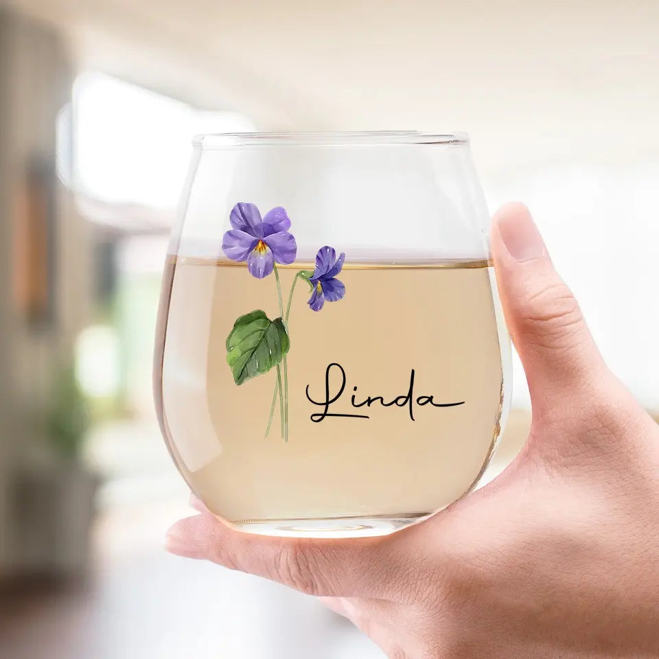 Les amis sont comme des fleurs, ils remplissent le monde de beauté - Verre à vin personnalisé Bestie - Cadeau pour les meilleures amies, BFF, sœurs