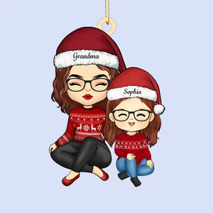 Grand-mère, nous te souhaitons un joyeux Noël - Ornement en cuir personnalisé pour la famille - Cadeau de Noël pour grand-mère