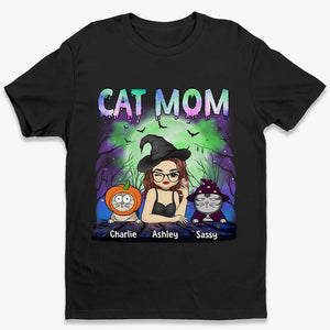 T-shirt, sweat à capuche et sweat-shirt unisexe personnalisé « Chat effrayant » d'Halloween - Cadeau d'Halloween pour les propriétaires et les amoureux des animaux