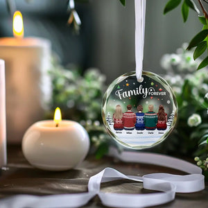 Aimez le donneur plus que le cadeau – Décoration de Noël personnalisée en verre avec cercle – Cadeau de Noël pour les membres de la famille