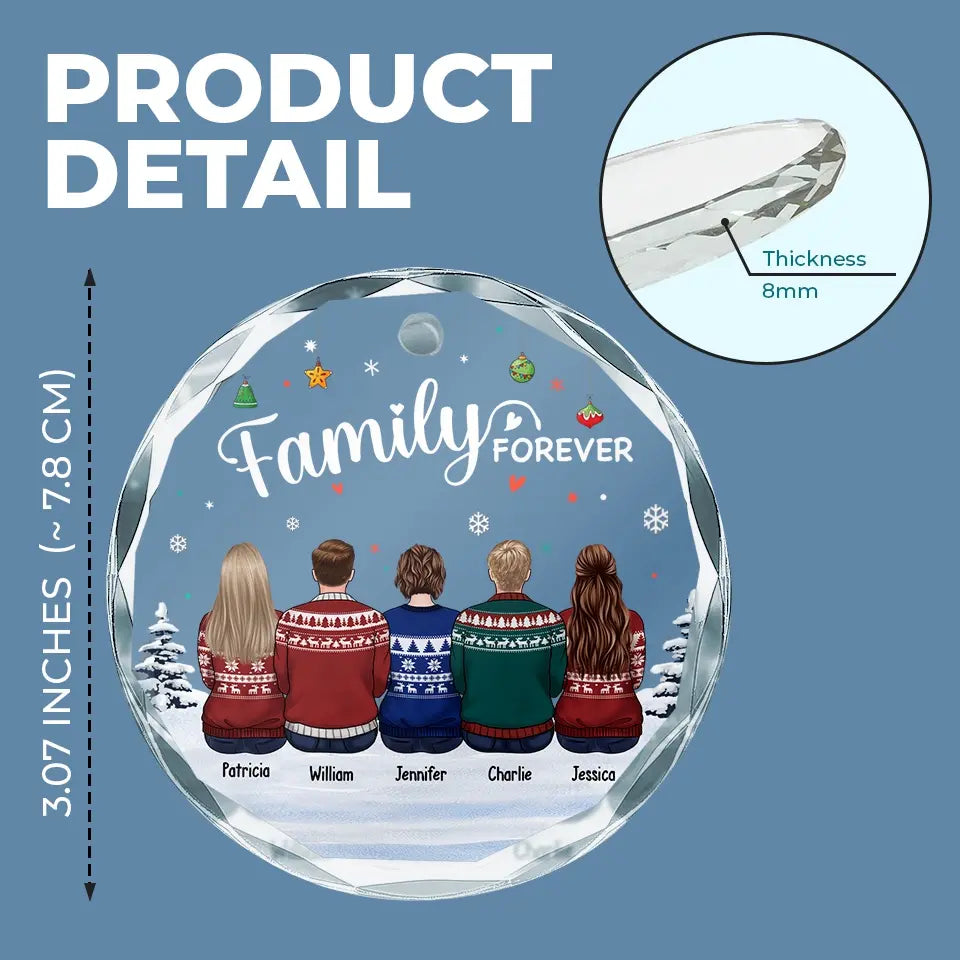 Aimez le donneur plus que le cadeau – Décoration de Noël personnalisée en verre avec cercle – Cadeau de Noël pour les membres de la famille