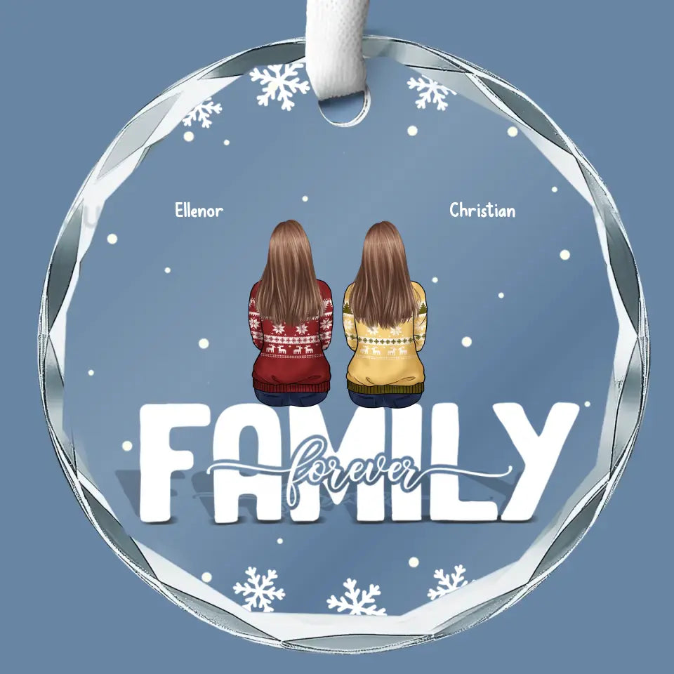 Ma partie préférée de Noël est la famille - Ornement en verre personnalisé en forme de cercle familial - Cadeau de Noël pour les membres de la famille