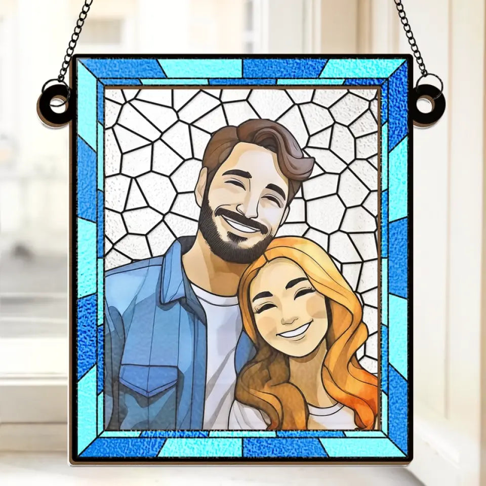 Photo personnalisée « Je t'aime encore plus chaque jour » – Ornement attrape-soleil personnalisé à suspendre à la fenêtre – Cadeau pour mari et femme, anniversaire