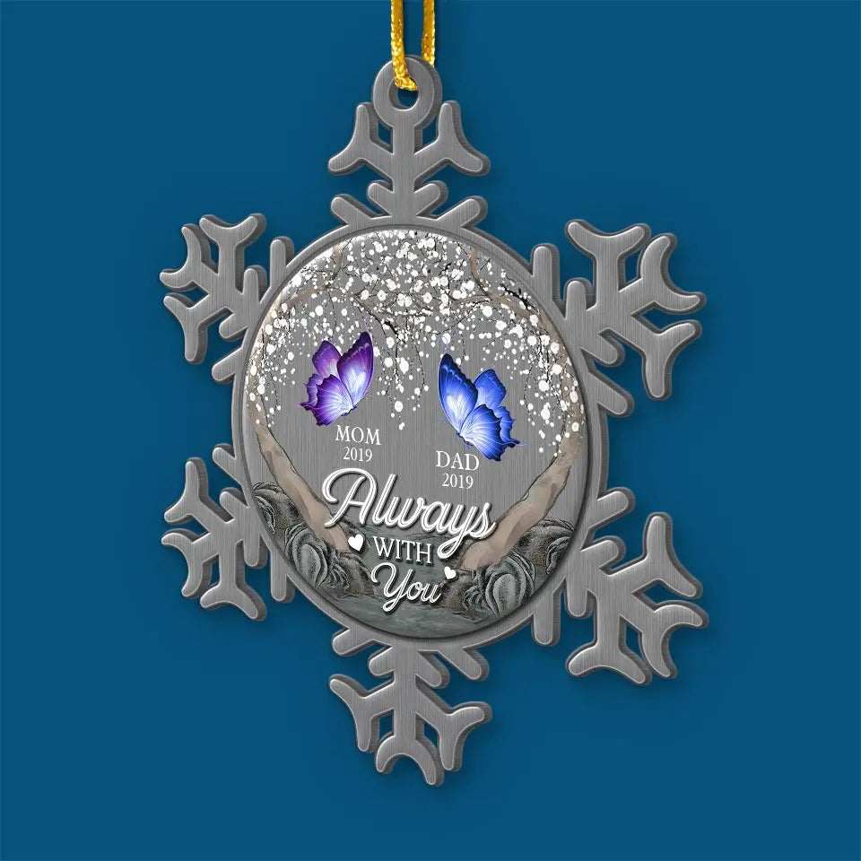 Je t'aimerai toujours - Ornement commémoratif personnalisé - Forme personnalisée en métal - Cadeau de condoléances, cadeau de Noël pour les membres de la famille