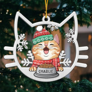 Chat mignon pour Noël - Décoration personnalisée en métal - Cadeau de Noël pour les propriétaires et les amoureux des animaux