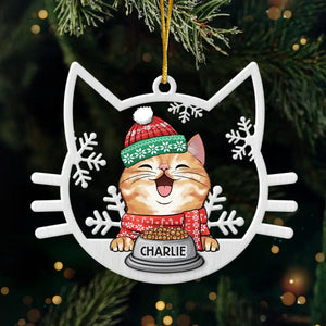 Chat mignon pour Noël - Décoration personnalisée en métal - Cadeau de Noël pour les propriétaires et les amoureux des animaux