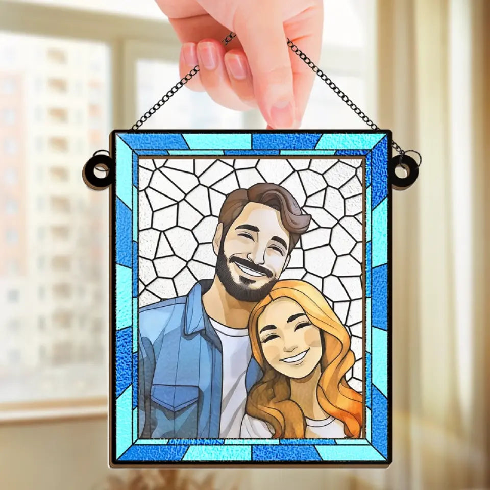 Photo personnalisée « Je t'aime encore plus chaque jour » – Ornement attrape-soleil personnalisé à suspendre à la fenêtre – Cadeau pour mari et femme, anniversaire