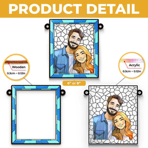 Photo personnalisée « Je t'aime encore plus chaque jour » – Ornement attrape-soleil personnalisé à suspendre à la fenêtre – Cadeau pour mari et femme, anniversaire