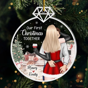 Mon miracle de Noël, c'est que tu es entré dans ma vie - Ornement personnalisé pour couple - Forme personnalisée en acrylique - Cadeau de Noël pour mari et femme, anniversaire, premier Noël