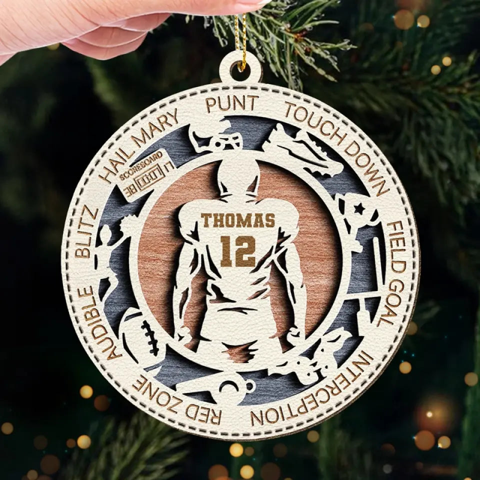 À la poursuite de vos rêves et de vos records - Ornement en cuir personnalisé - Cadeau de Noël pour les amateurs de sport et les sportifs