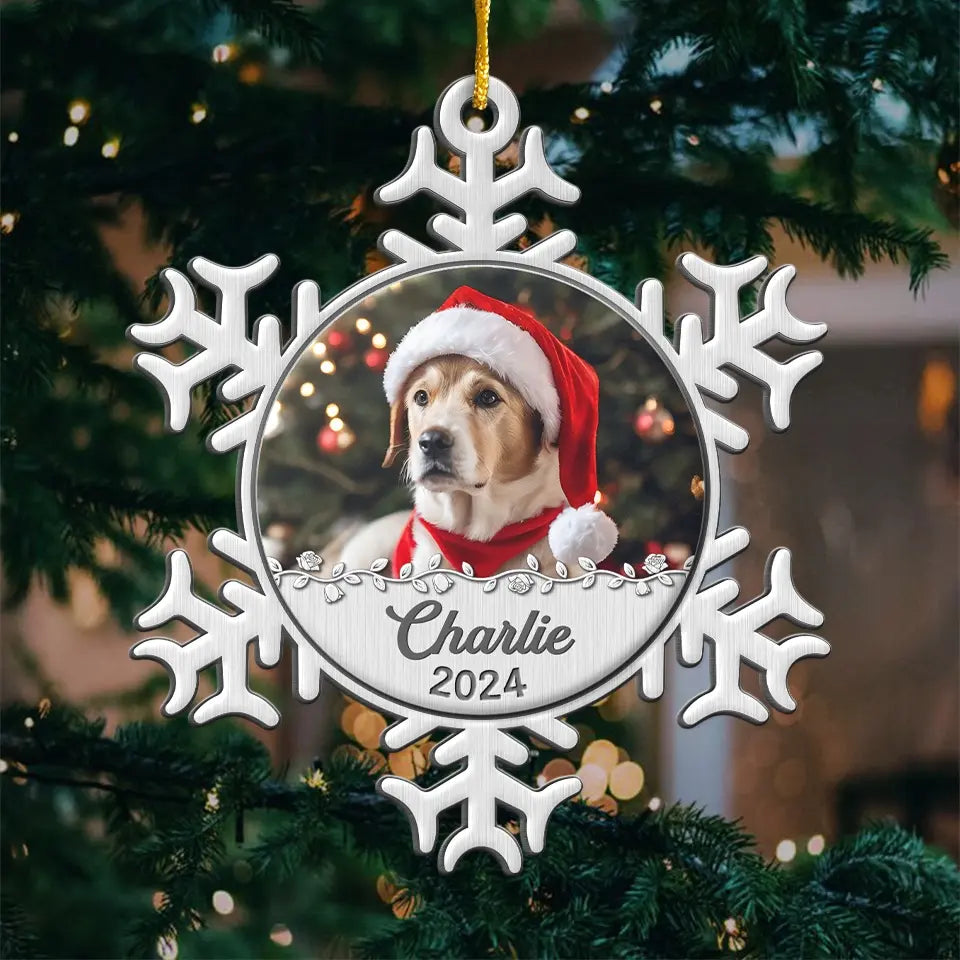 Décoration de Noël personnalisée avec photo - Décoration personnalisée pour chien et chat - Forme en métal personnalisée - Cadeau de Noël pour les propriétaires et les amoureux des animaux