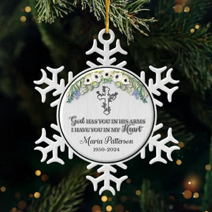 Je t'ai dans mon cœur - Ornement commémoratif personnalisé - Forme personnalisée en métal - Cadeau de condoléances, cadeau de Noël pour les membres de la famille