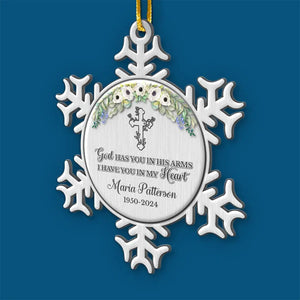 Je t'ai dans mon cœur - Ornement commémoratif personnalisé - Forme personnalisée en métal - Cadeau de condoléances, cadeau de Noël pour les membres de la famille