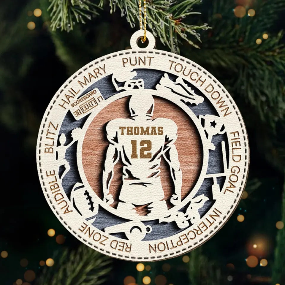 À la poursuite de vos rêves et de vos records - Ornement en cuir personnalisé - Cadeau de Noël pour les amateurs de sport et les sportifs