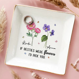 Comme les fleurs sauvages, nous sommes meilleurs ensemble - Plat à bijoux personnalisé Bestie - Cadeau pour meilleures amies, meilleures amies, sœurs