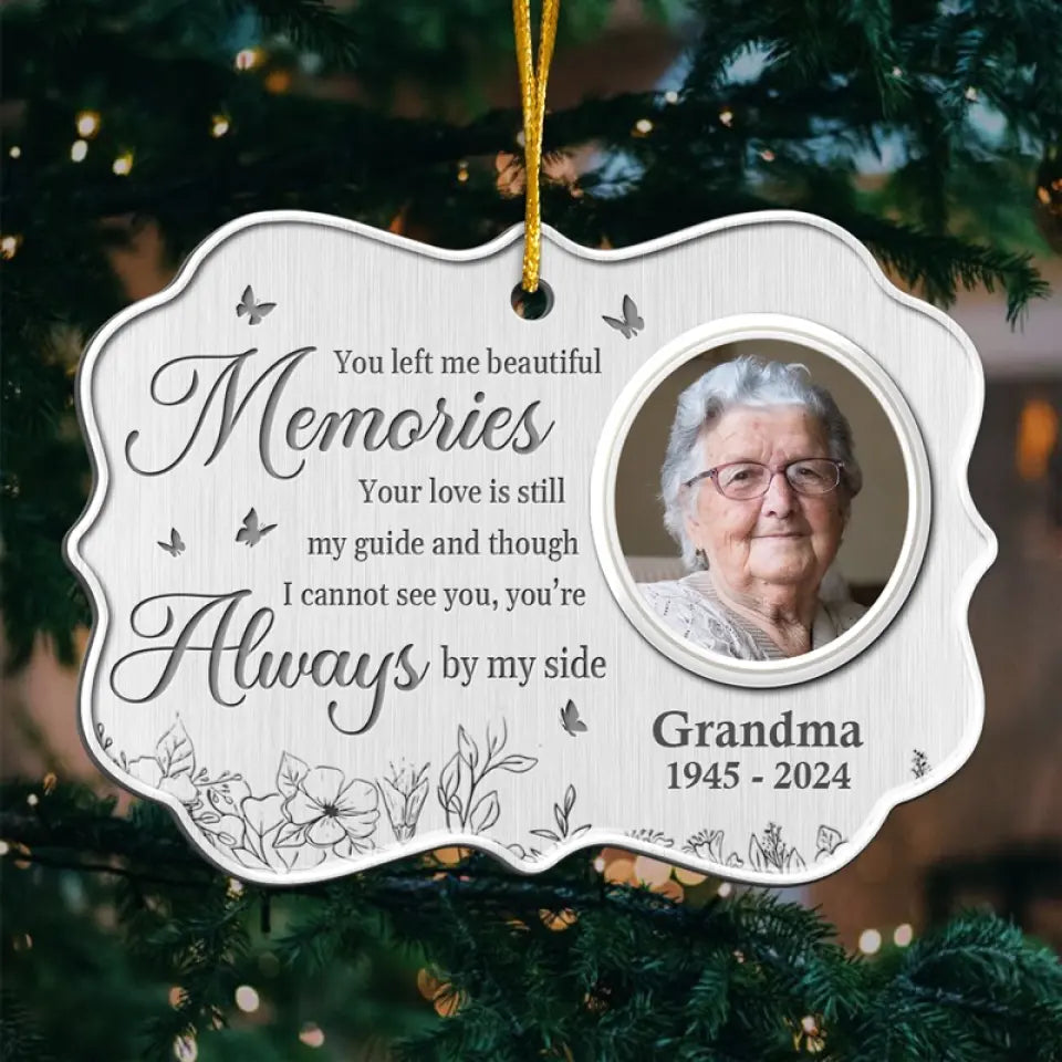 Photo personnalisée « Une belle âme dont on se souvient » - Ornement commémoratif personnalisé - Forme Benelux en métal - Cadeau de condoléances, cadeau de Noël pour les membres de la famille