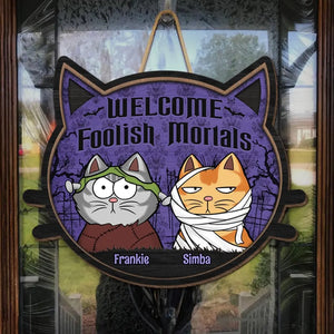 Félin, l'esprit d'Halloween - Panneau en bois personnalisé pour décoration d'intérieur - Cadeau d'Halloween, cadeau de pendaison de crémaillère pour propriétaires et amoureux des animaux