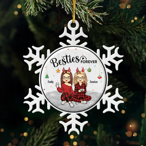 Besties Forever - Décoration personnalisée Bestie - Forme personnalisée en métal - Cadeau de Noël pour meilleures amies, meilleures amies, sœurs