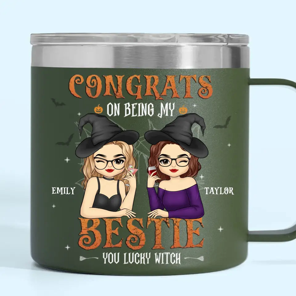 Tu es ma sorcière préférée - Gobelet personnalisé en acier inoxydable de 14 oz avec poignée - Cadeau d'Halloween pour meilleures amies, meilleures amies, sœurs