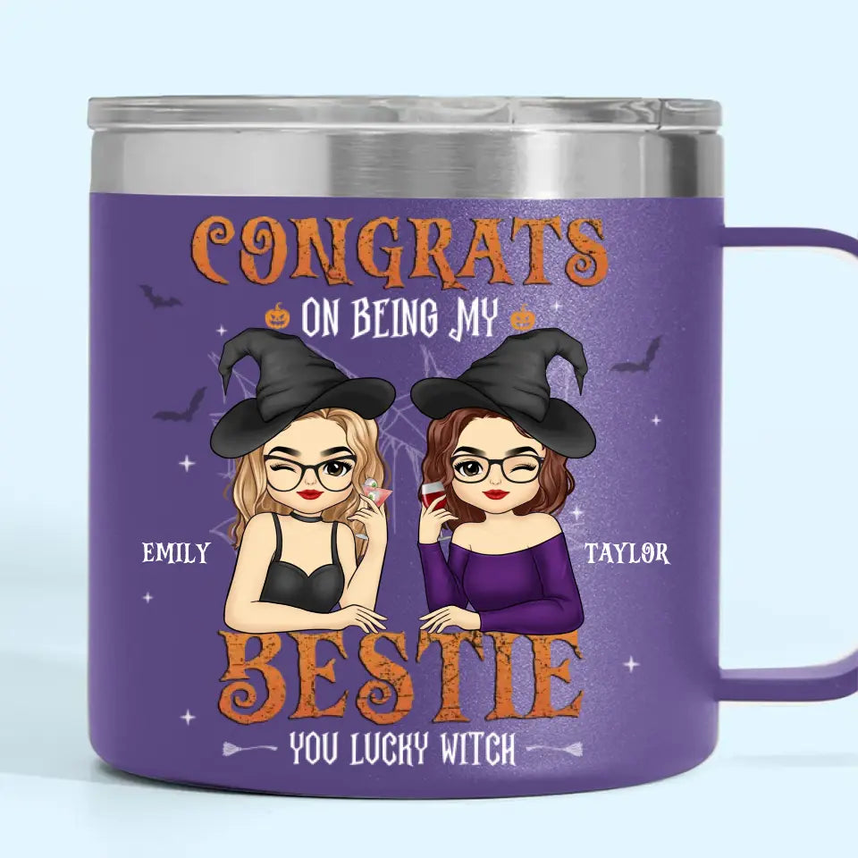 Tu es ma sorcière préférée - Gobelet personnalisé en acier inoxydable de 14 oz avec poignée - Cadeau d'Halloween pour meilleures amies, meilleures amies, sœurs