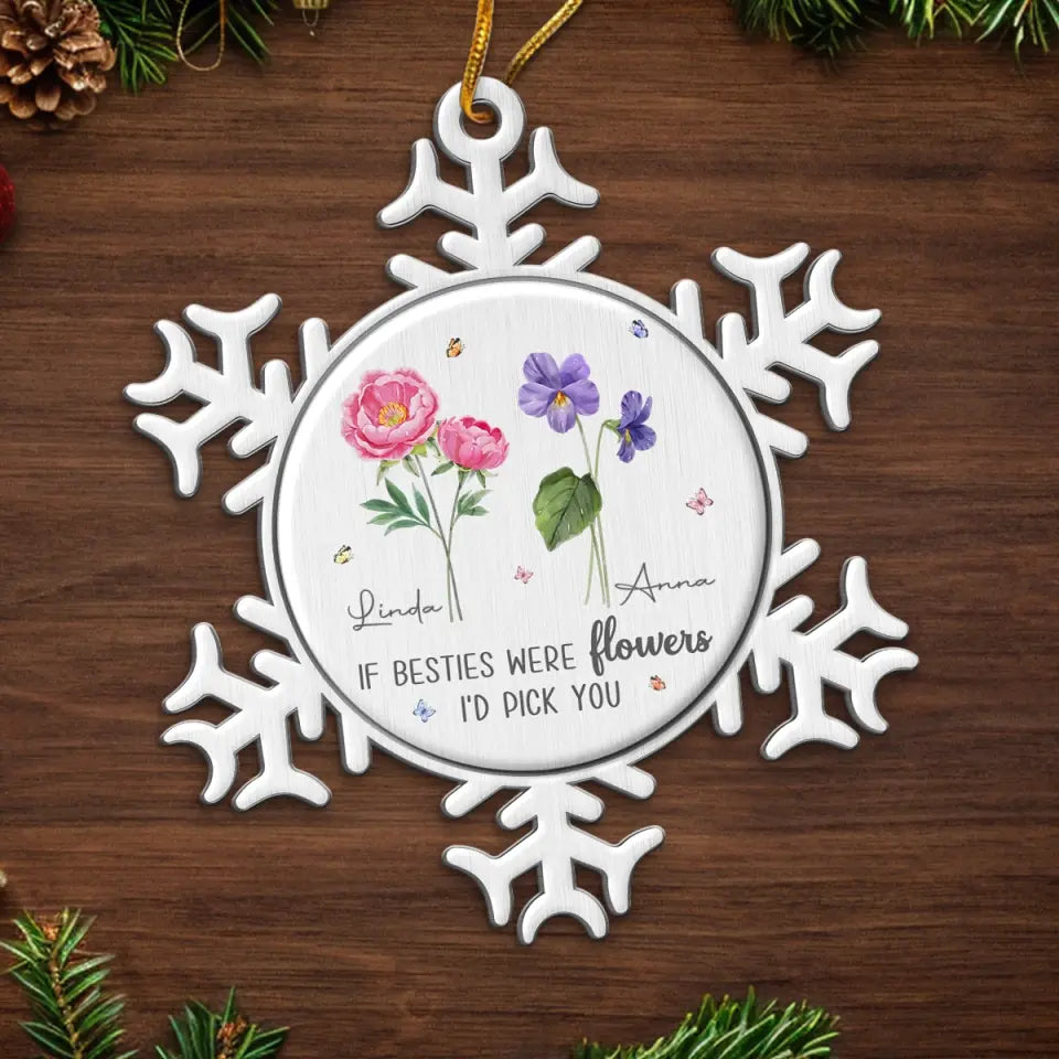 Amis jusqu'au bout - Ornement personnalisé pour meilleure amie - Forme personnalisée en métal - Cadeau de Noël pour meilleures amies, meilleures amies, sœurs