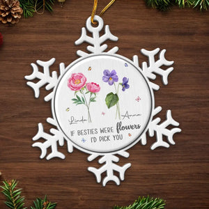 Amis jusqu'au bout - Ornement personnalisé pour meilleure amie - Forme personnalisée en métal - Cadeau de Noël pour meilleures amies, meilleures amies, sœurs