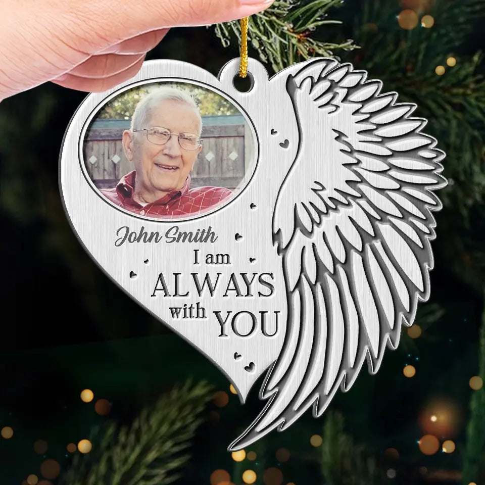 Photo personnalisée Un moment dans nos bras, pour toujours dans nos cœurs - Ornement commémoratif personnalisé personnalisé - Forme personnalisée en métal - Cadeau de condoléances, cadeau de Noël pour les membres de la famille