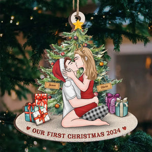 Soyez joyeux chaque jour et ayez une vie heureuse - Ornement personnalisé pour couple - Forme personnalisée en bois - Cadeau de Noël pour mari et femme, anniversaire