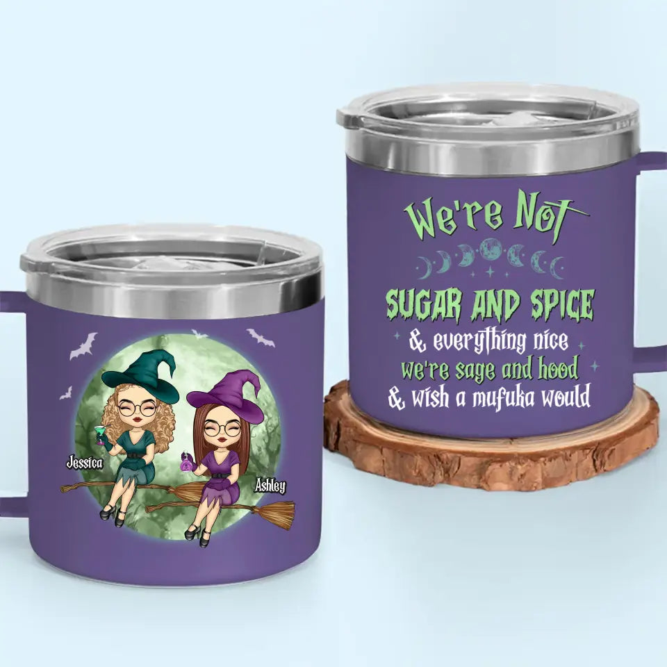 Nous sommes des sorcières élégantes - Gobelet personnalisé en acier inoxydable de 14 oz avec poignée - Cadeau d'Halloween pour meilleures amies, meilleures amies, sœurs