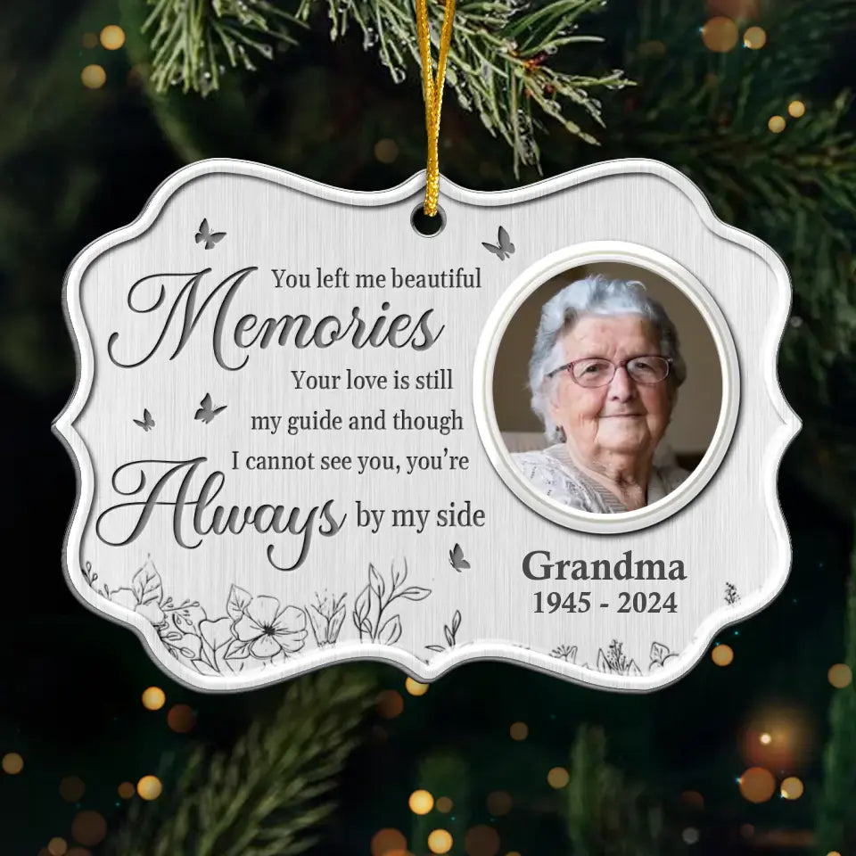Photo personnalisée « Une belle âme dont on se souvient » - Ornement commémoratif personnalisé - Forme Benelux en métal - Cadeau de condoléances, cadeau de Noël pour les membres de la famille