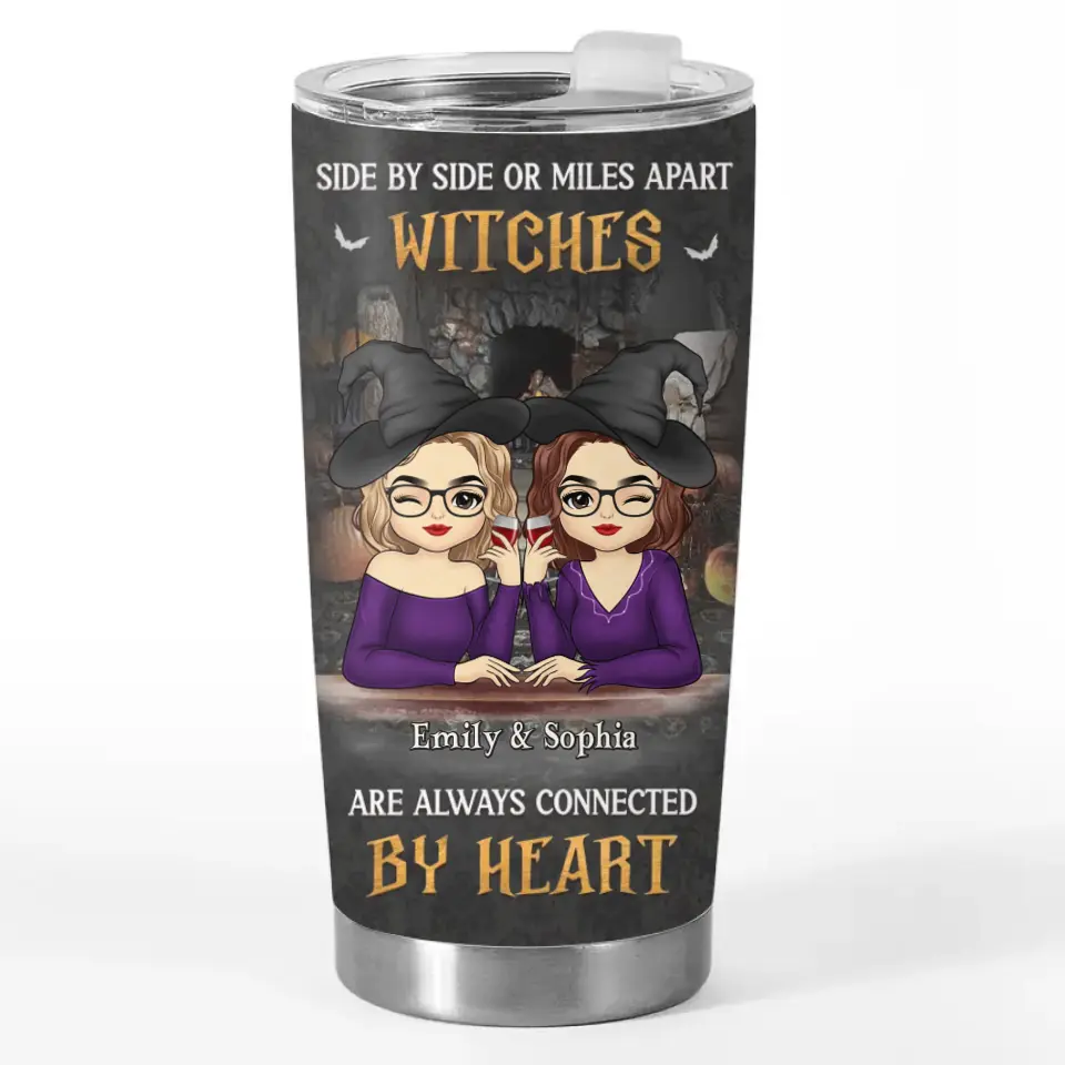 Vive la saison effrayante avec votre meilleure amie à vos côtés - Gobelet personnalisé Bestie - Cadeau d'Halloween pour meilleures amies, meilleures amies, sœurs