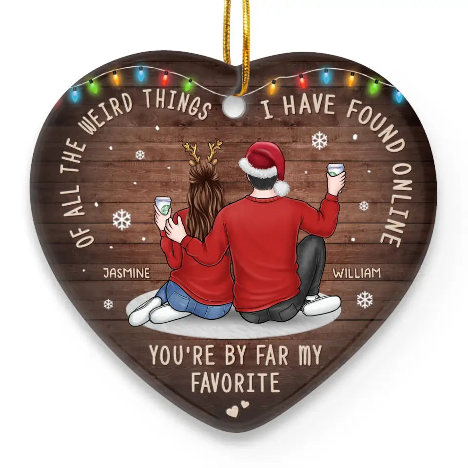L'amour est un voyage que nous faisons ensemble chaque jour - Ornement personnalisé pour couple - En forme de cœur en céramique - Cadeau de Noël pour mari et femme, anniversaire
