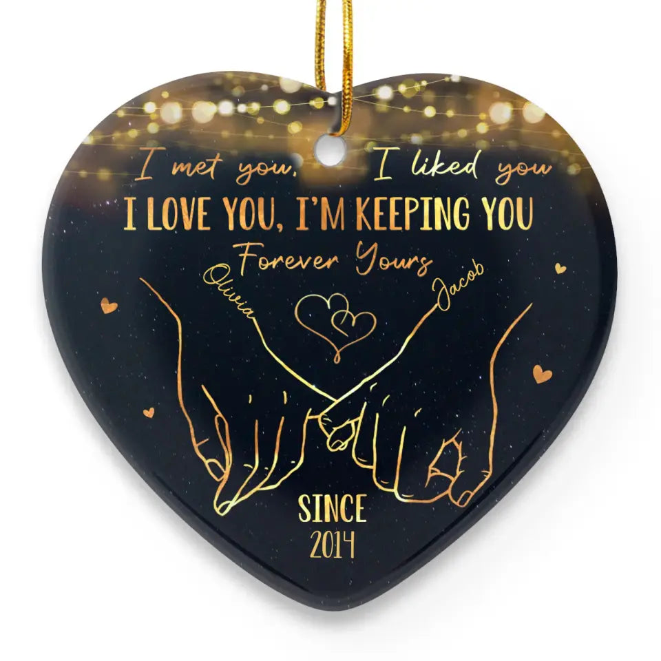 L'amour a été fait pour toi et moi - Ornement personnalisé pour couple - En forme de cœur en céramique - Cadeau de Noël pour mari et femme, anniversaire