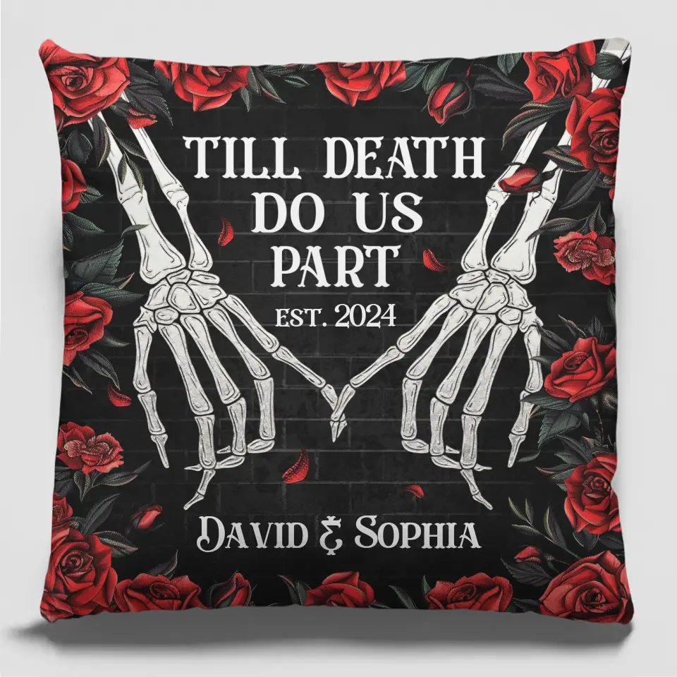 Le meilleur amour est celui qui dure – Coussin personnalisé pour couple – Cadeau d'Halloween pour mari et femme, anniversaire