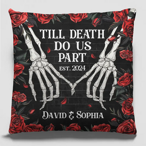 Le meilleur amour est celui qui dure – Coussin personnalisé pour couple – Cadeau d'Halloween pour mari et femme, anniversaire