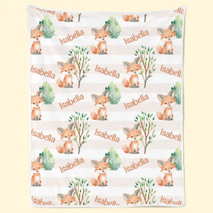 Que dit le renard ? Couverture personnalisée pour bébé – Cadeau pour bébé, enfant et nouveau-né