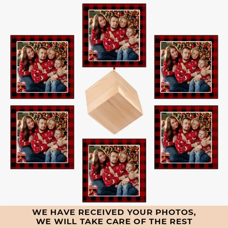 Photo personnalisée « C'est la plus belle période de l'année » - Ornement en bois personnalisé pour la famille - Cadeau de Noël pour les membres de la famille