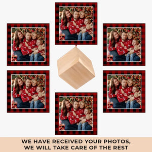 Photo personnalisée « C'est la plus belle période de l'année » - Ornement en bois personnalisé pour la famille - Cadeau de Noël pour les membres de la famille