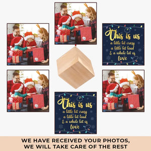 Photo personnalisée « This Is Us » - Ornement en bois personnalisé pour la famille - Cadeau de Noël pour les membres de la famille