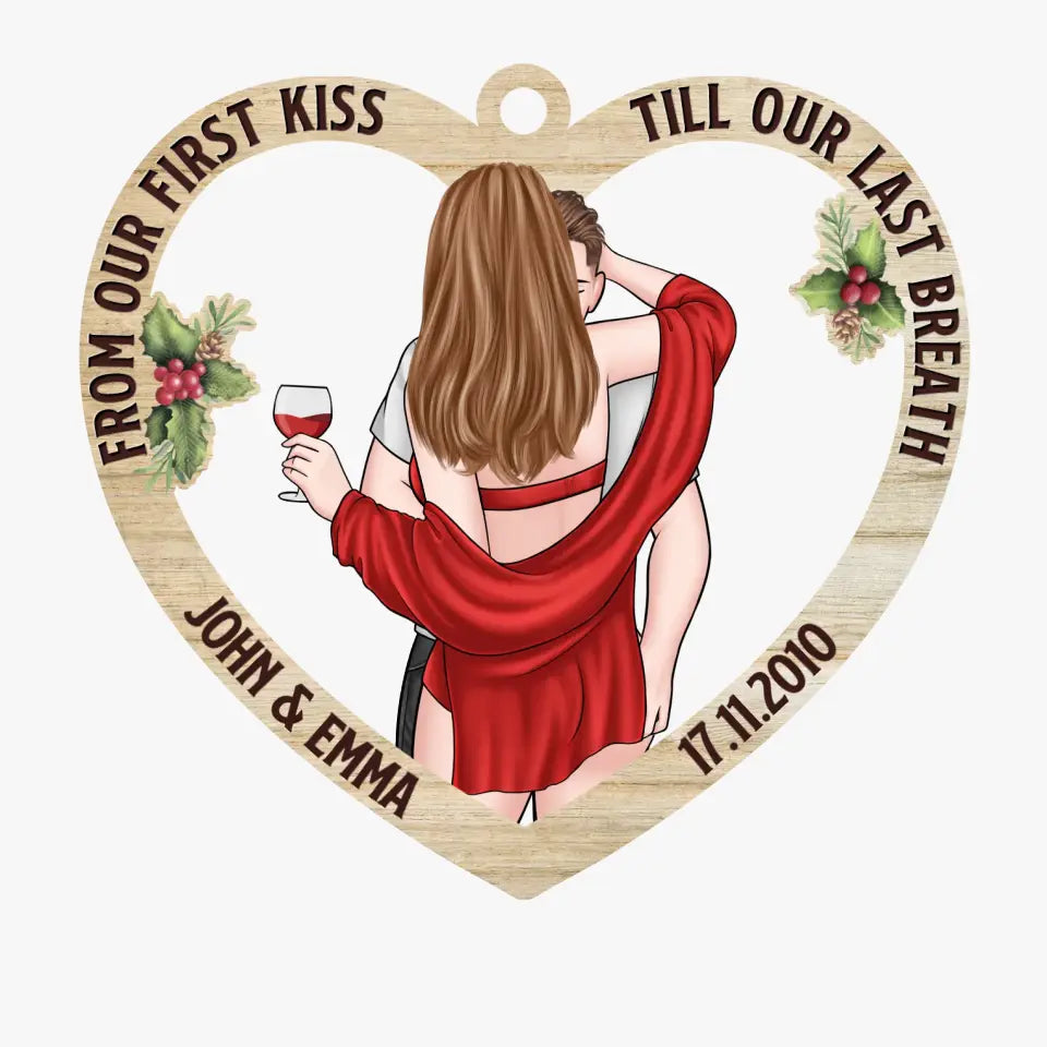 Joyeux Noël, mon amour ! Ornement personnalisé pour couple ! Bois en forme personnalisée ! Cadeau de Noël pour mari et femme, anniversaire