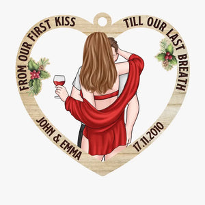 Joyeux Noël, mon amour ! Ornement personnalisé pour couple ! Bois en forme personnalisée ! Cadeau de Noël pour mari et femme, anniversaire