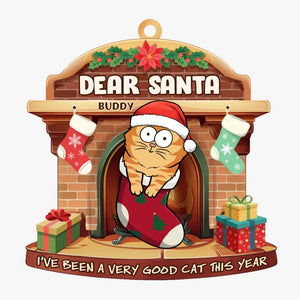 Joyeux Noël à tous les poils ! Ornement personnalisé en forme de chat ! Cadeau de Noël pour les propriétaires et les amoureux des animaux.